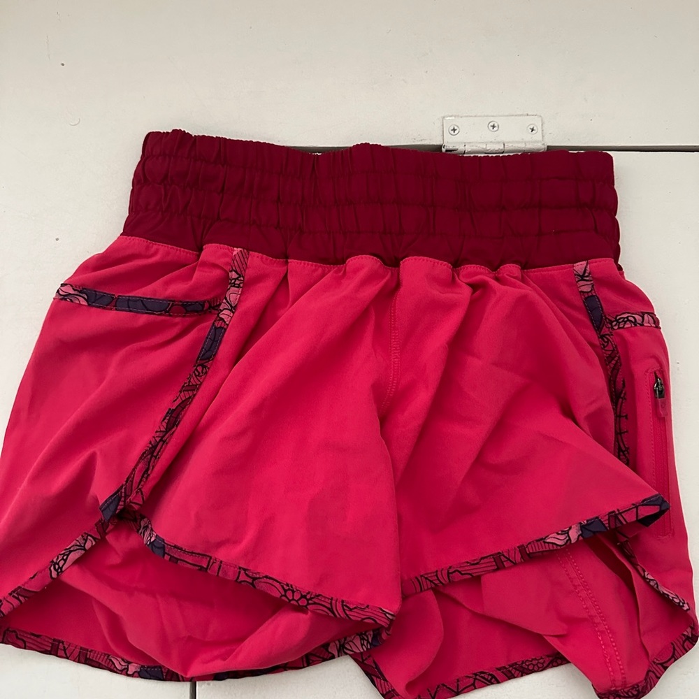Lululemon Track That Pinkish Red shorts